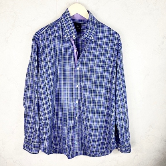 [Tailorbyrd] Classic Purple Plaid Button Down - Picture 1 of 3